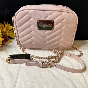 New Bebe Ann Subway Quilt Crossbody Dusty Pink Bag